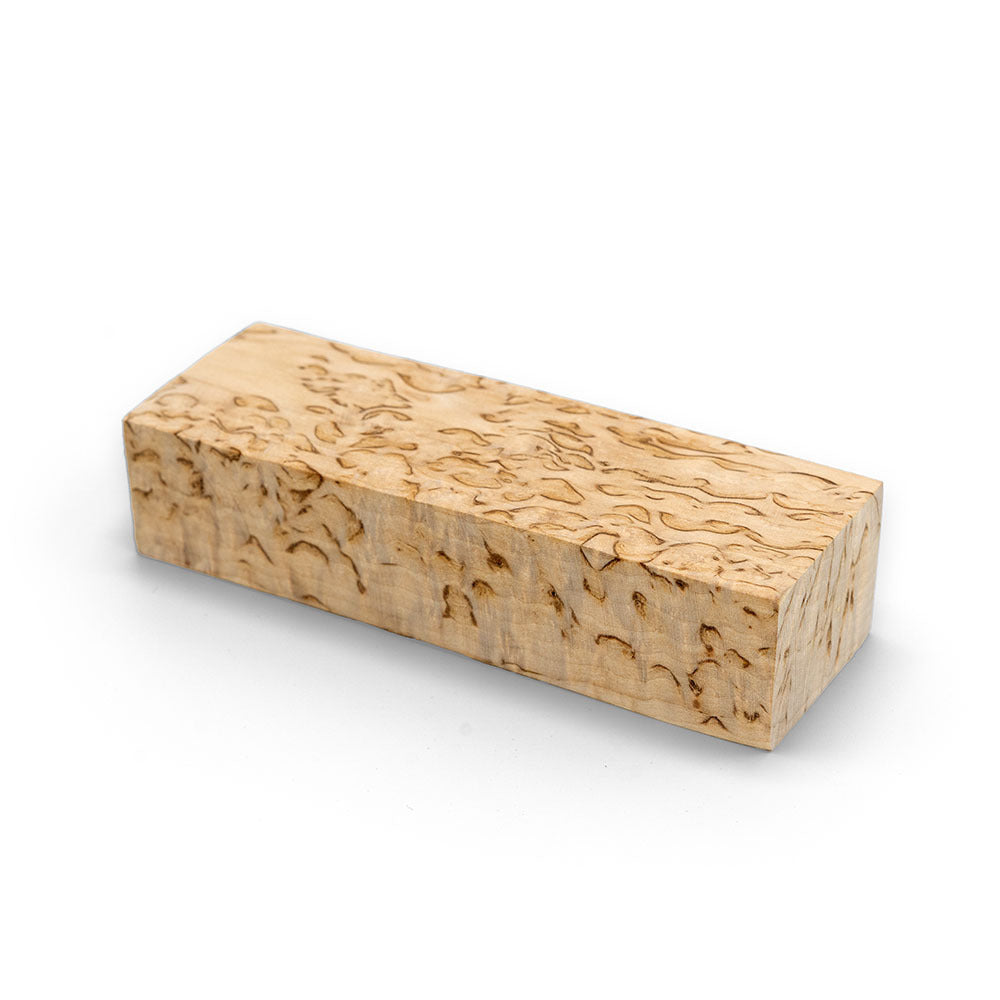 Curly birch block for knife handles