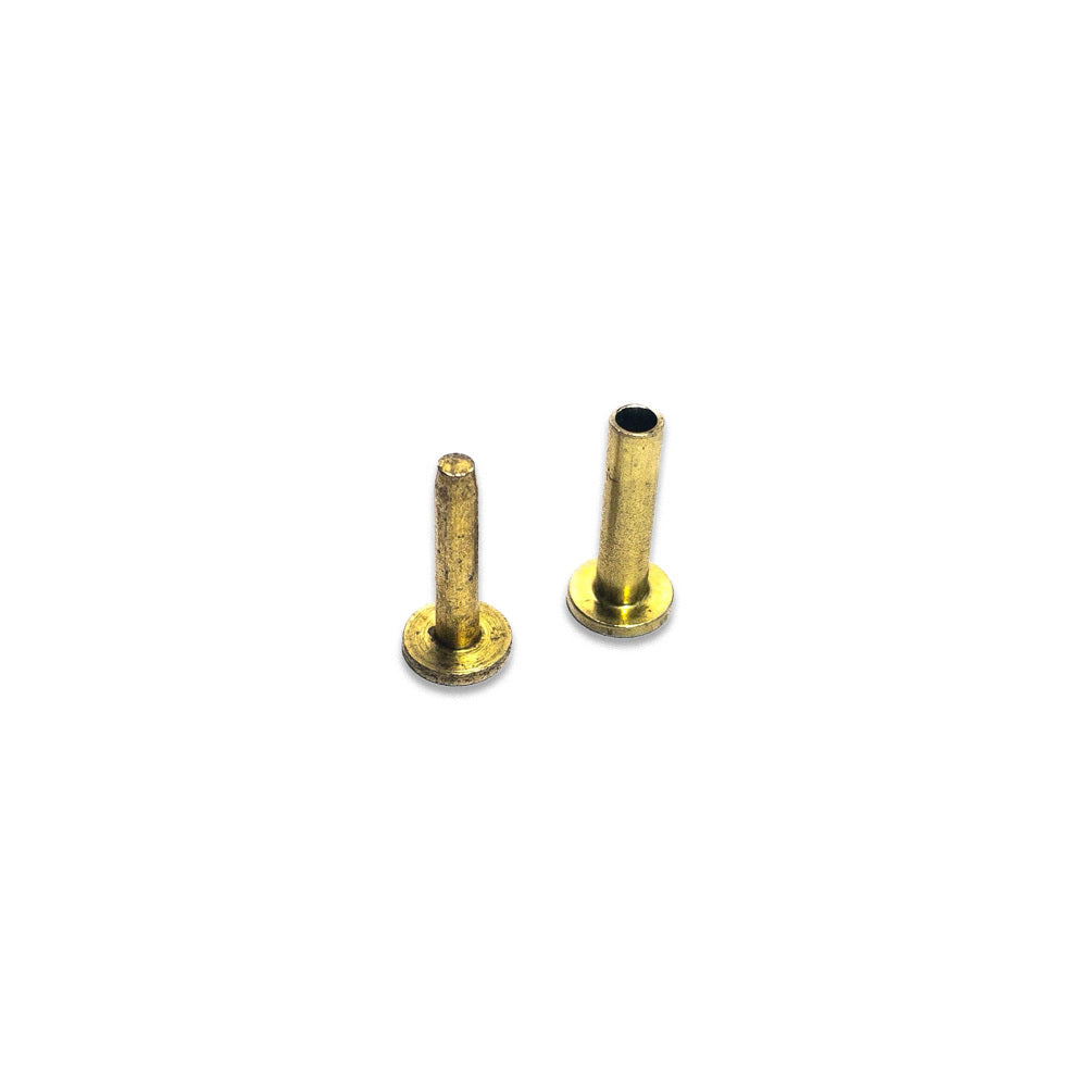 Brass rivets for full tang blade