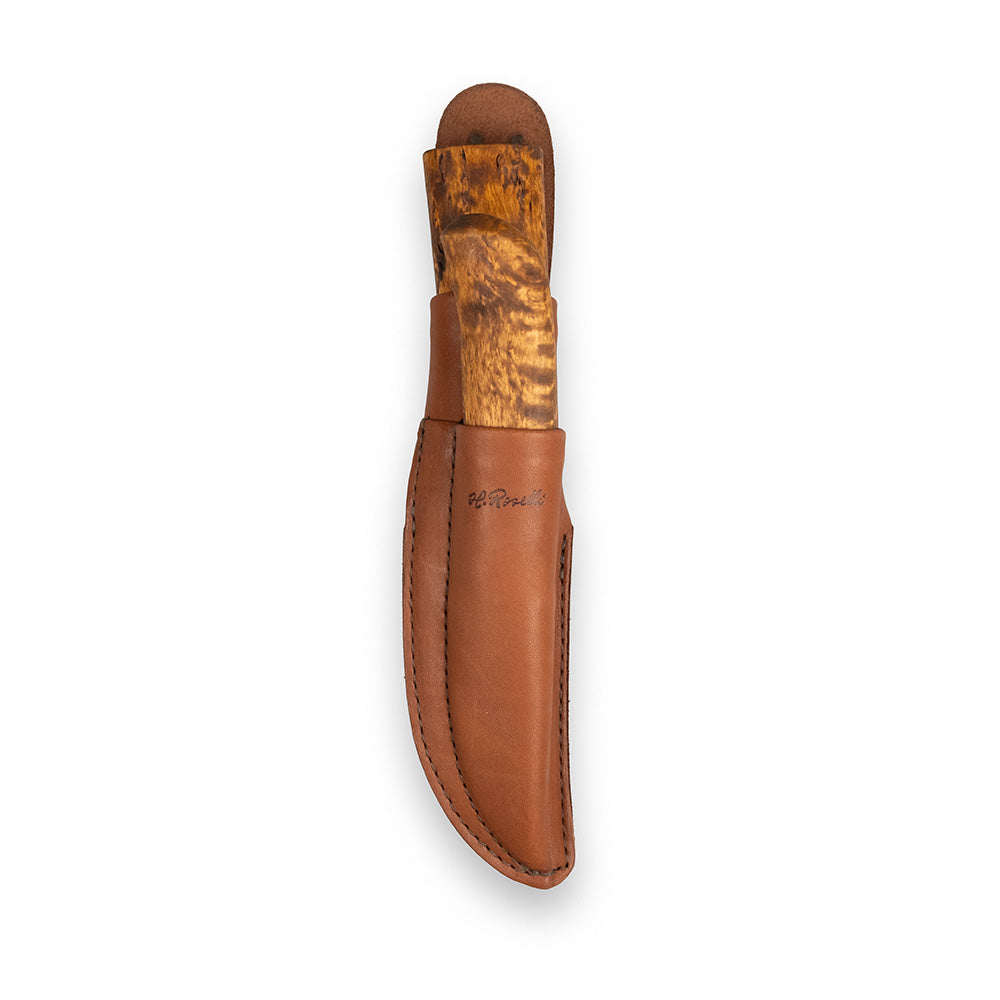 Roselli Hunting and Bear Claw knife in a hand made combination sheath 